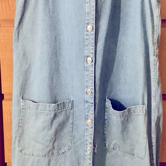 Jones NY Stonewash Denim Sleeveless Maxi Dress, Large - Picture 7 of 7